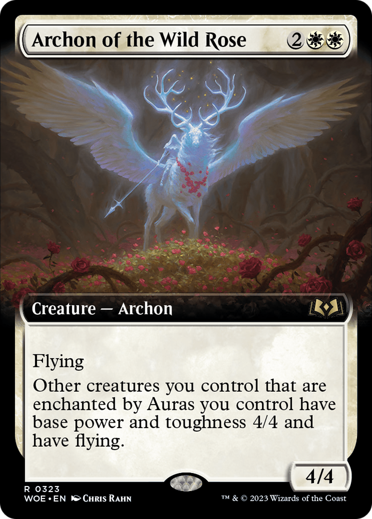 Archon of the Wild Rose (WOE-323) - Wilds of Eldraine: (Extended Art) Foil