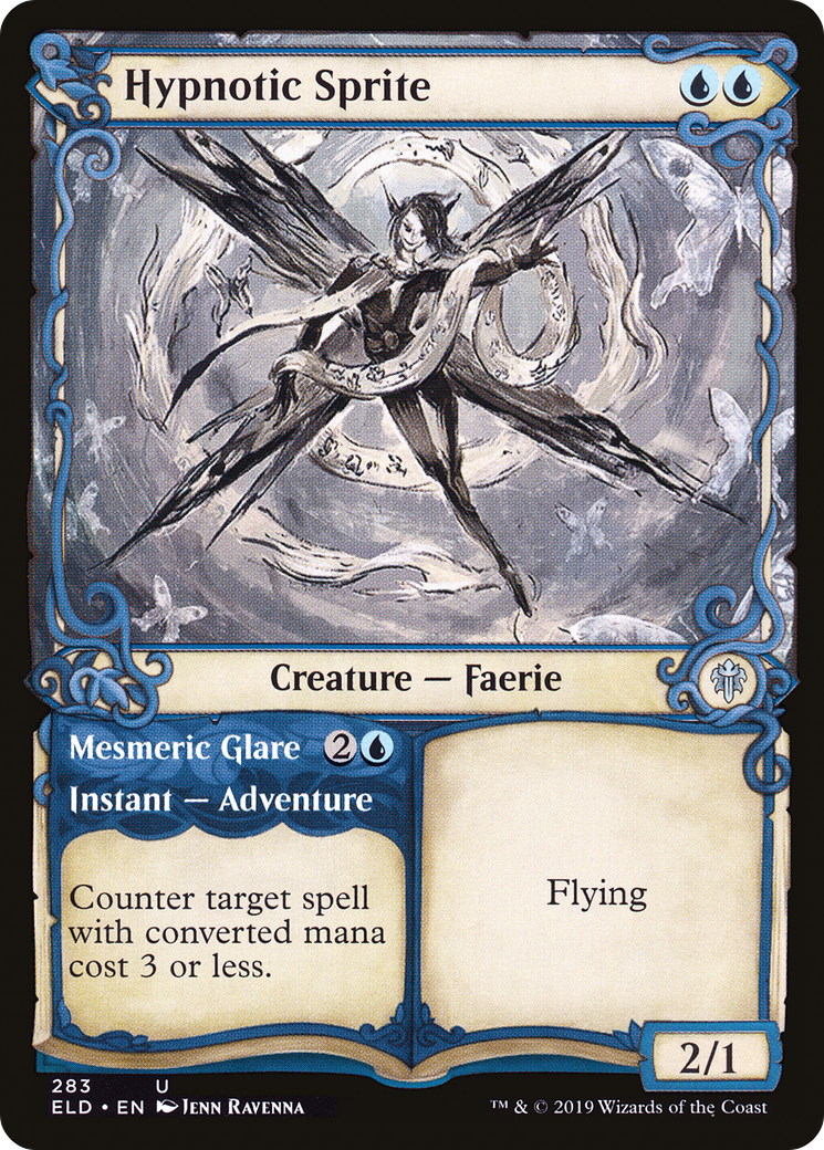 Hypnotic Sprite // Mesmeric Glare (ELD-283) - Throne of Eldraine: (Showcase) Foil