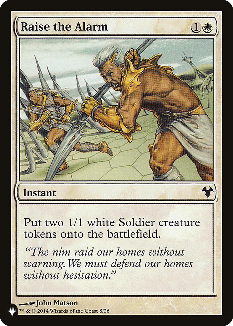 Raise the Alarm (LIST-26-AUG) - The List