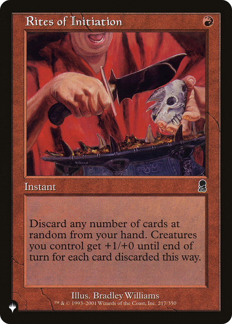 Rites of Initiation (LIST-217/350) - The List
