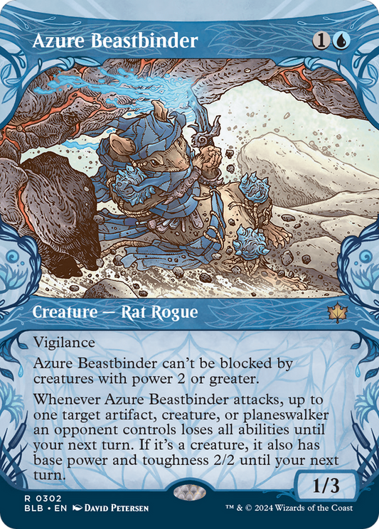 Azure Beastbinder (BLB-302) - Bloomburrow: (Showcase) (Borderless) Foil