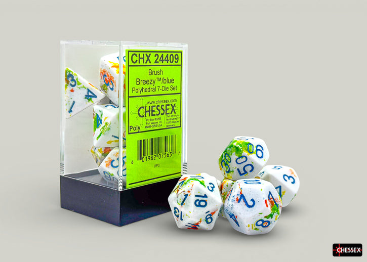 BRUSH 7-DIE SET POLYHEDRAL BREEZY/BLUE