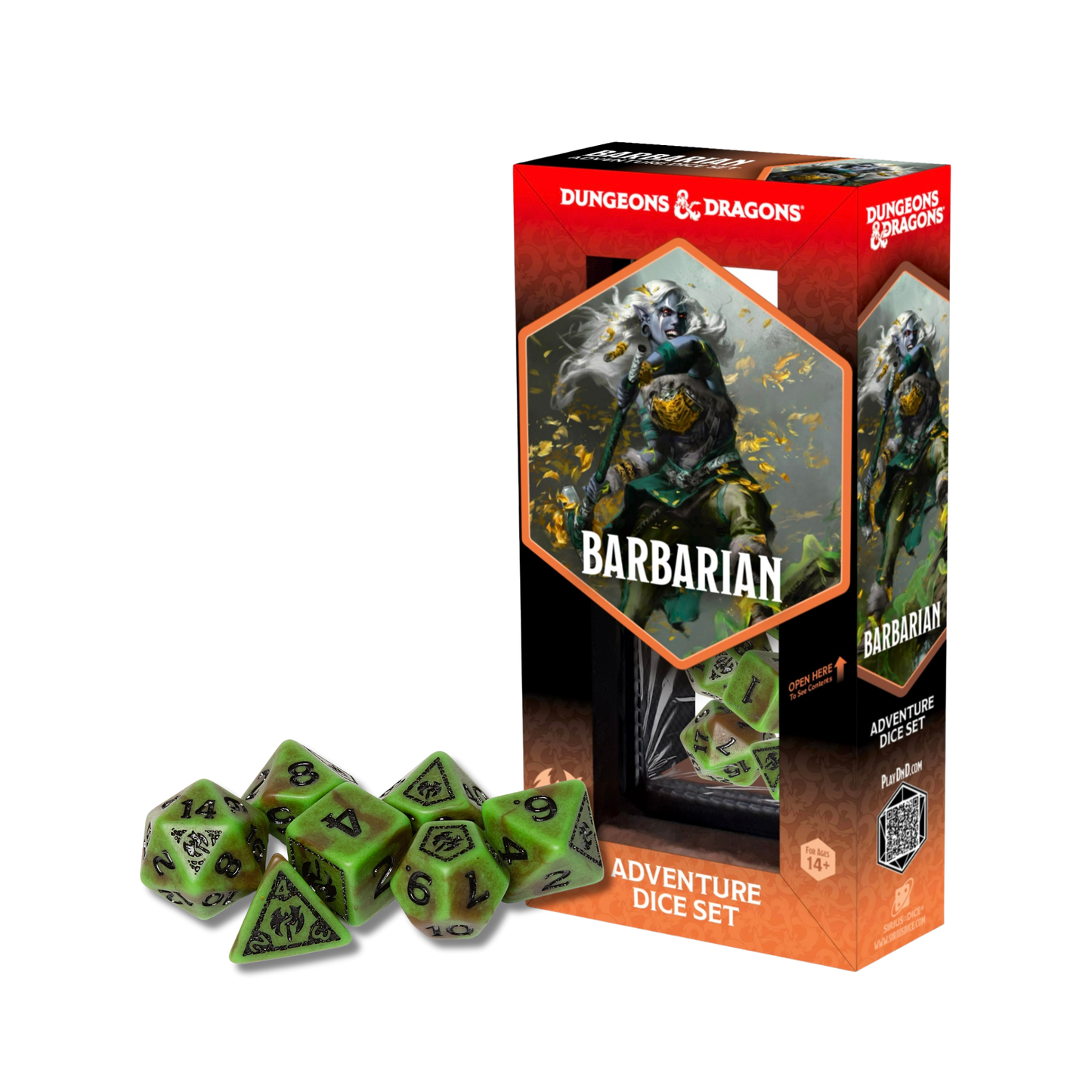 DND ADVENTURE DICE BARBARIAN: GREEN/BROWN