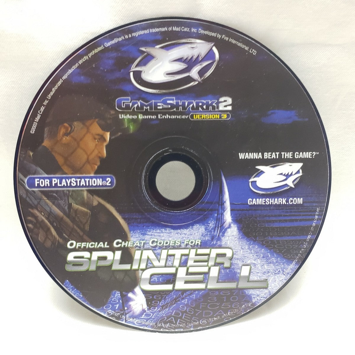 PS2 Gameshark 2 V3 Official Cheat Codes for Splinter Cell