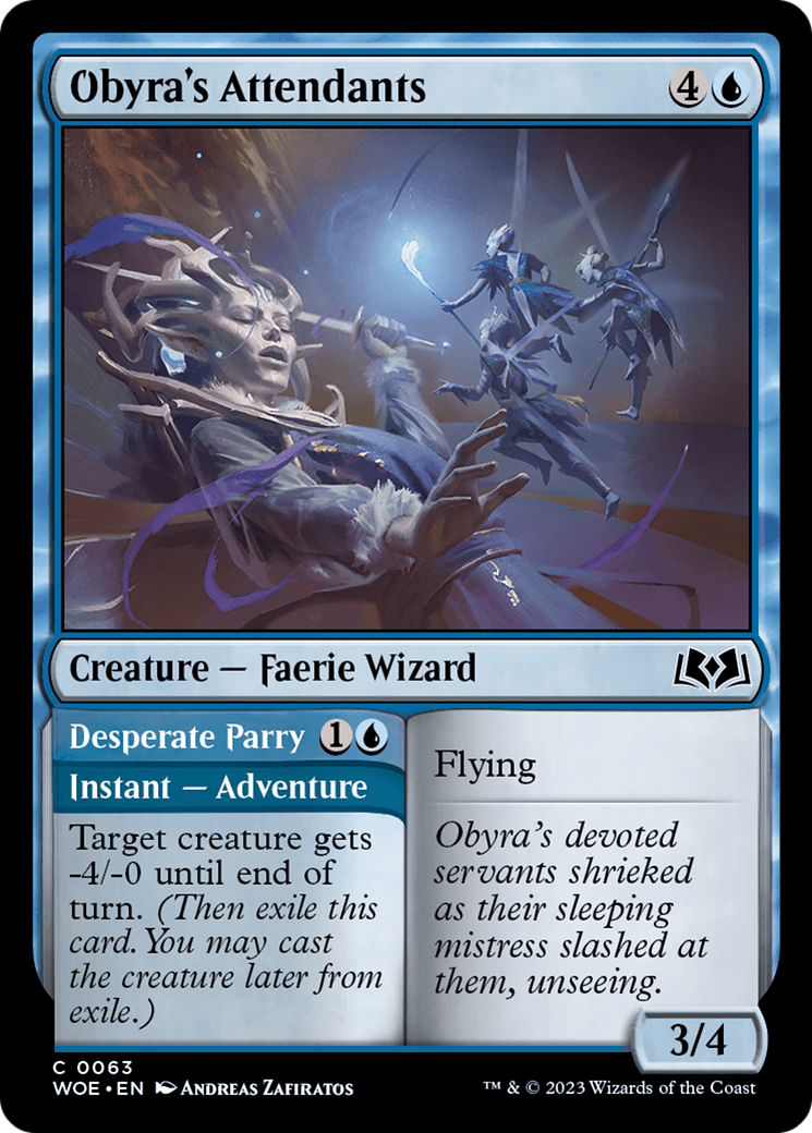 Obyra's Attendants // Desperate Parry (WOE-063) - Wilds of Eldraine