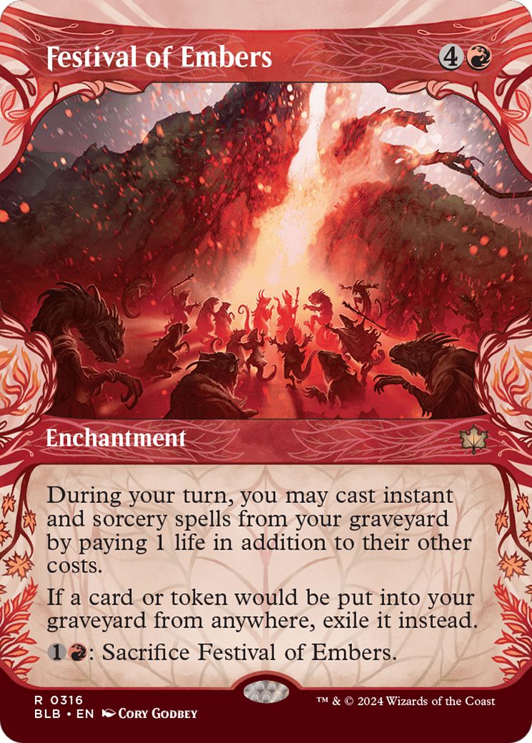 Festival of Embers (BLB-316) - Bloomburrow: (Showcase) (Borderless) Foil