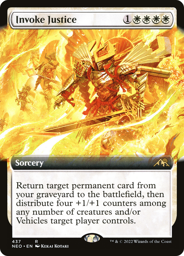 Invoke Justice (NEO-437) - Kamigawa: Neon Dynasty: (Extended Art) Foil