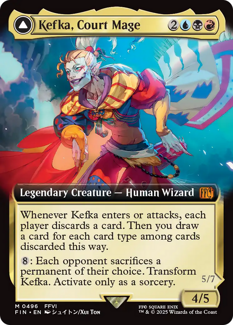 Kefka, Court Mage // Kefka, Ruler of Ruin (FIN-496) - FINAL FANTASY: (Extended Art)
