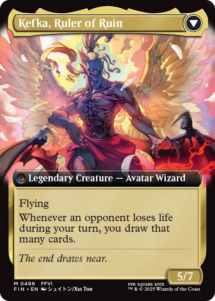 Kefka, Court Mage // Kefka, Ruler of Ruin (FIN-496) - FINAL FANTASY: (Extended Art) Foil