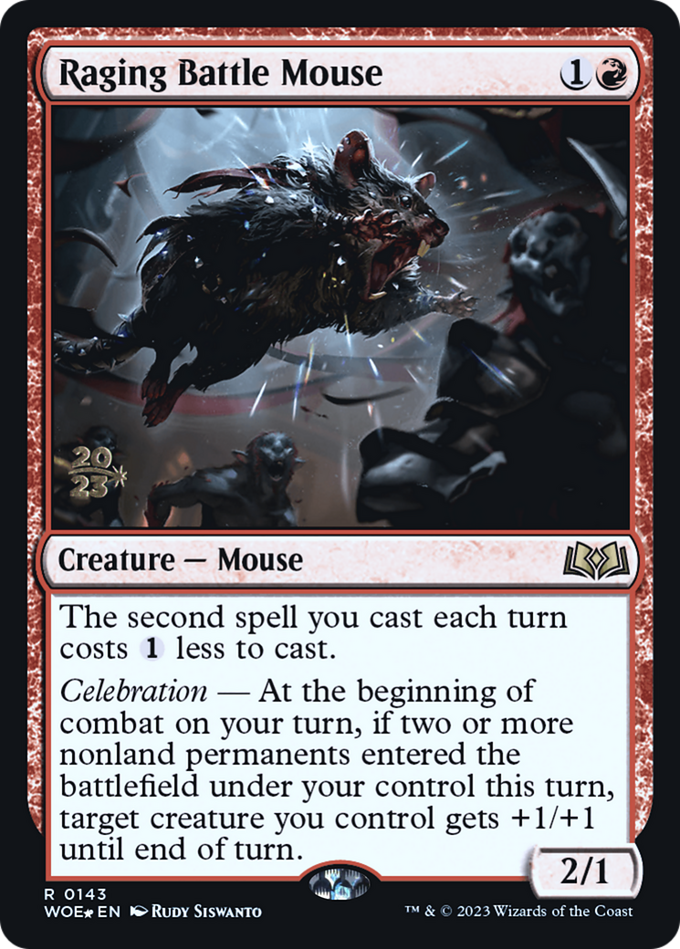 Raging Battle Mouse (PRE-143) - Wilds of Eldraine Promos Foil