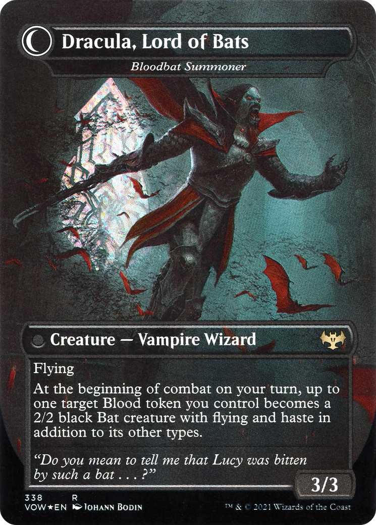 Voldaren Bloodcaster // Bloodbat Summoner (VOW-338) - Innistrad: Crimson Vow: (Double Faced Transform) (Borderless) Foil