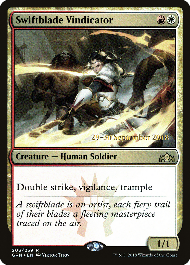 Swiftblade Vindicator (GRN) (PRE-203) - Guilds of Ravnica Promos Foil