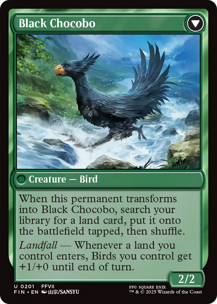 Sidequest: Raise a Chocobo // Black Chocobo (FIN-201) - FINAL FANTASY: (enchantment)