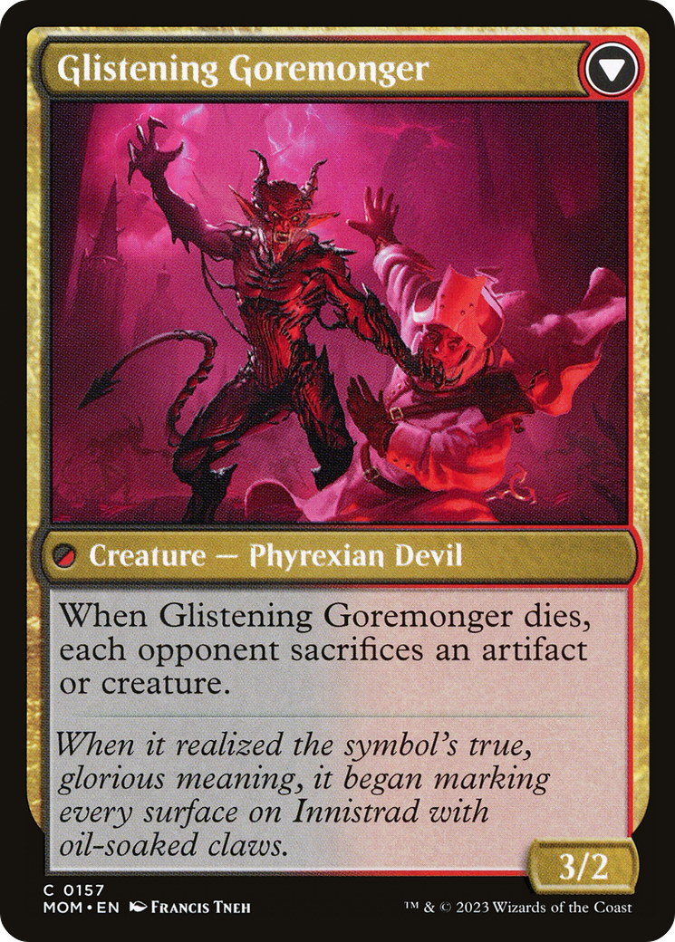 Pyretic Prankster // Glistening Goremonger (MOM-157) - March of the Machine Foil