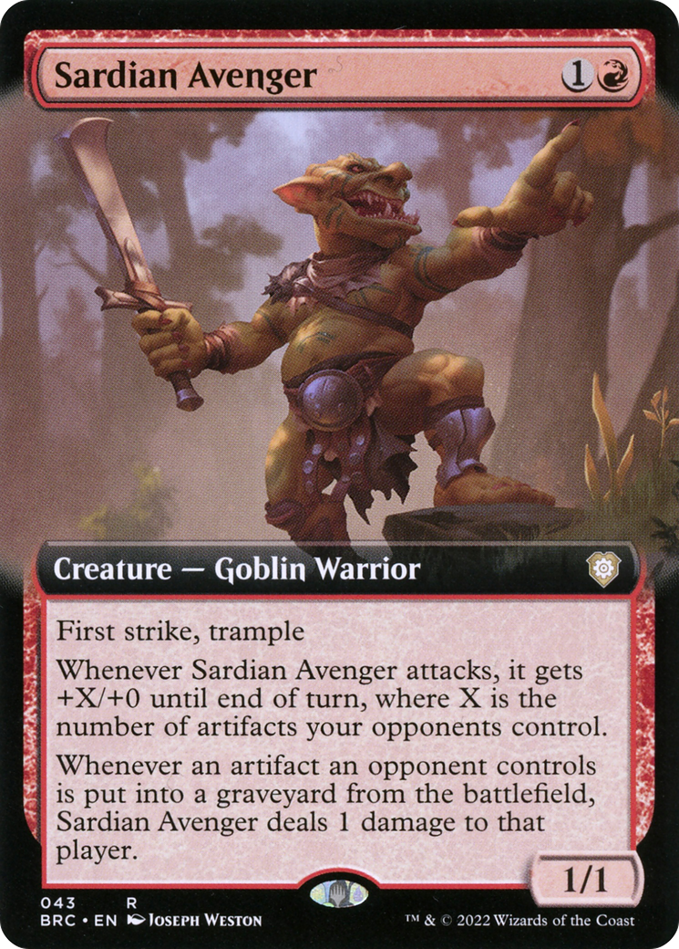 Sardian Avenger (BRC-043) - The Brothers' War Commander: (Extended Art) Foil