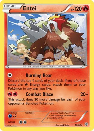 Entei (14) 014  XY  Ancient Origins - Rare