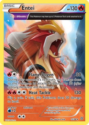 Entei (15) 015  - Reverse Holofoil XY  Ancient Origins - Holo Rare