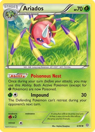 Ariados 006/98  - Reverse Holofoil XY  Ancient Origins - Uncommon