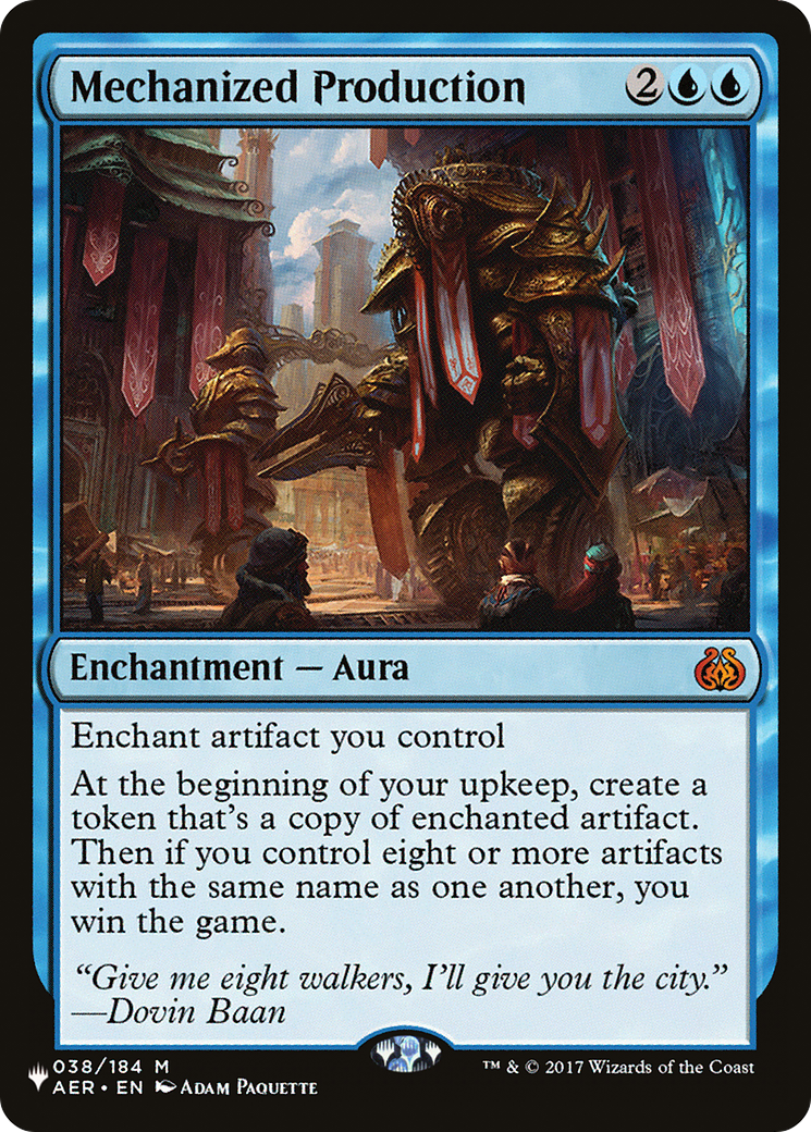 Mechanized Production (LIST-038/184) - The List
