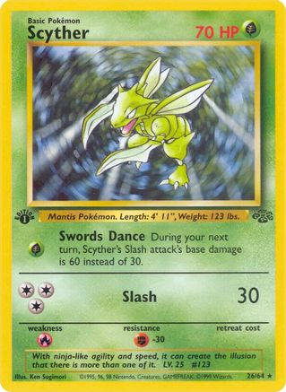 Scyther (26) 026  - 1st Edition Jungle - Rare