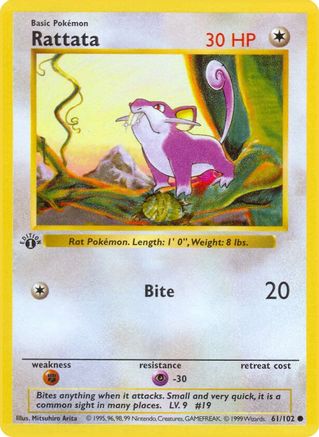 Rattata 061  - Unlimited Base Set Shadowless - Common