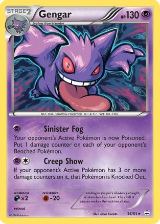 Gengar 035  - Reverse Holofoil Generations - Holo Rare