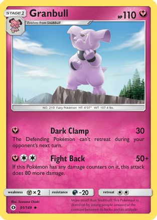 Granbull 091  - Reverse Holofoil SM Base Set - Uncommon