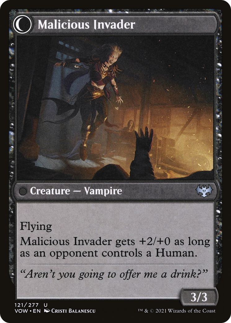 Innocent Traveler // Malicious Invader (VOW-121) - Innistrad: Crimson Vow: (Double Faced Transform)