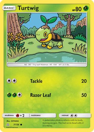 Turtwig (7) 007  - Reverse Holofoil SM  Ultra Prism - Common