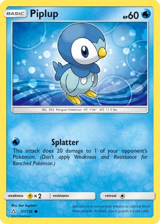 Piplup (31) 031  - Reverse Holofoil SM  Ultra Prism - Common