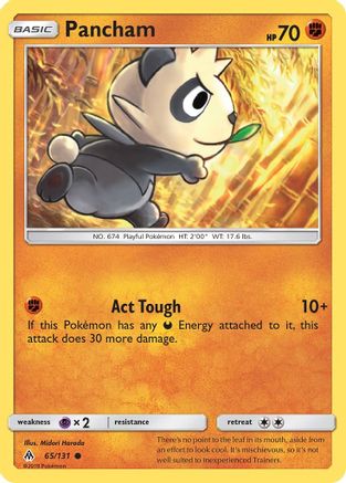 Pancham  - Reverse Holofoil SM  Forbidden Light - Common