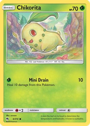 Chikorita (6) 006  SM  Lost Thunder - Common