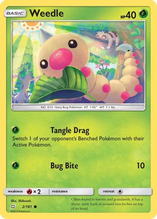 Weedle (2) 002  - Reverse Holofoil SM  Team Up - Common
