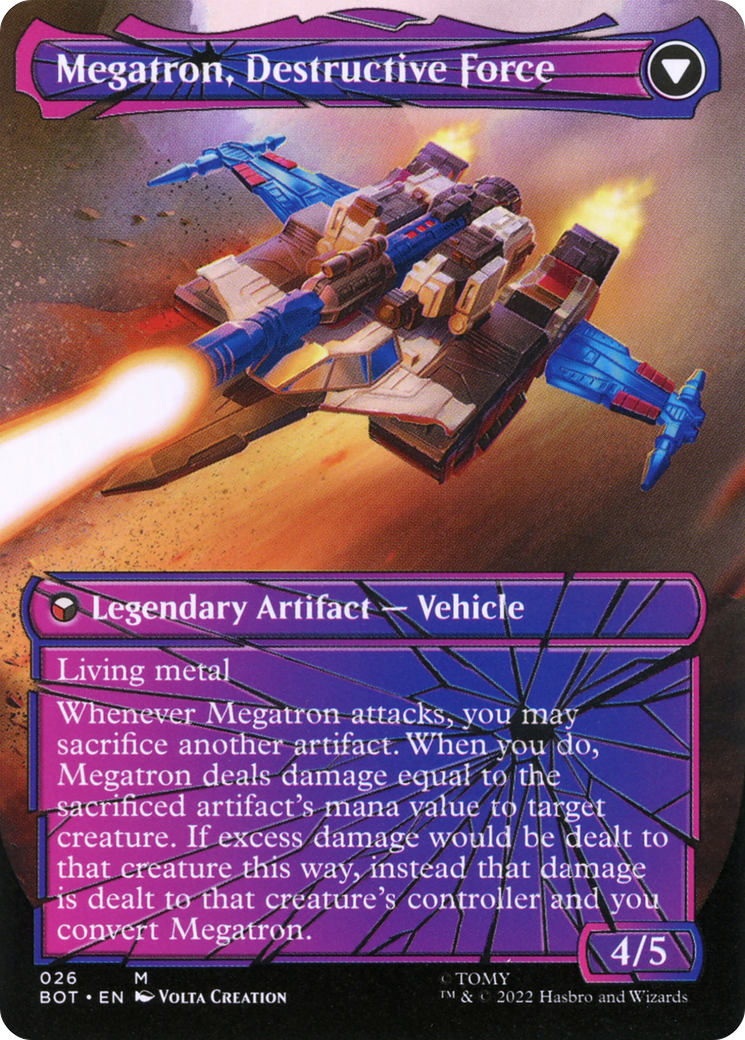 Megatron, Tyrant (Shattered Glass) (BOT-026) - Transformers: (convertdfc, shatteredglass) (Borderless) Foil