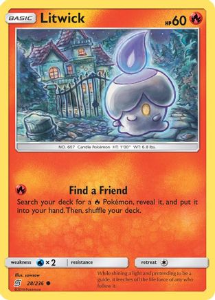 Litwick (28) 028  - Reverse Holofoil SM  Unified Minds - Common