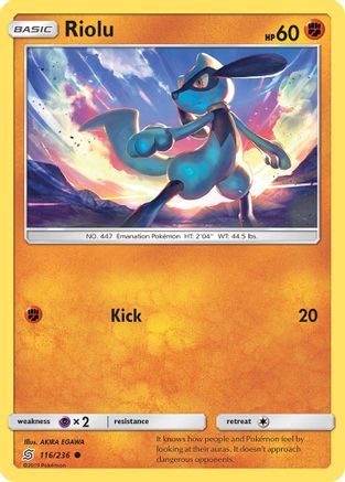 Riolu (116) 116  - Reverse Holofoil SM  Unified Minds - Common