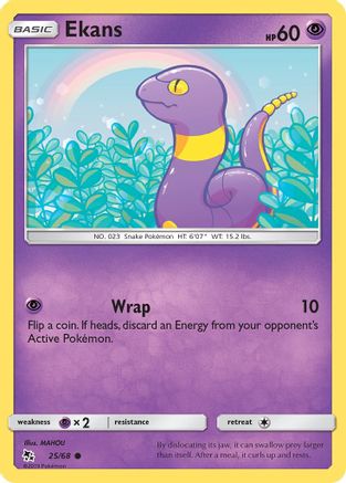 Ekans (25) 025  - Reverse Holofoil Hidden Fates - Common