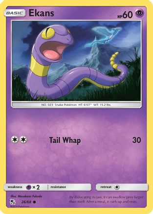 Ekans (26) 026  - Reverse Holofoil Hidden Fates - Common