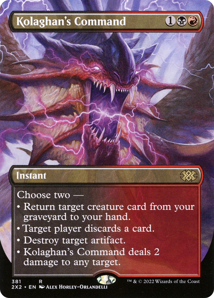 Kolaghan's Command (Borderless) (2X2-381) - Double Masters 2022 (Borderless) Foil