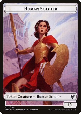 Human Soldier // Zombie Double-Sided Token (THB-2 // 7) - Theros Beyond Death Tokens Foil