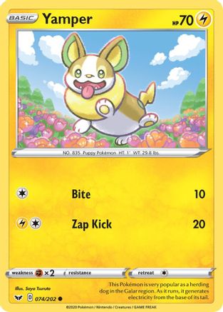 Yamper (074) 074  SWSH01 Sword & Shield Base Set - Common