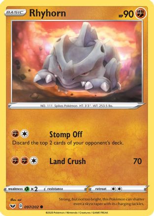Rhyhorn (097) 097  SWSH01 Sword & Shield Base Set - Common