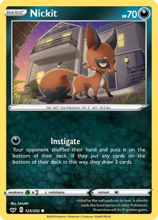Nickit 125  - Reverse Holofoil SWSH01 Sword & Shield Base Set - Common