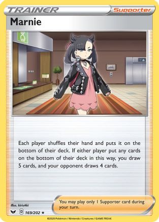 Marnie 169  - Reverse Holofoil SWSH01 Sword & Shield Base Set - Holo Rare