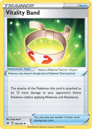 Vitality Band 185  - Reverse Holofoil SWSH01 Sword & Shield Base Set - Uncommon