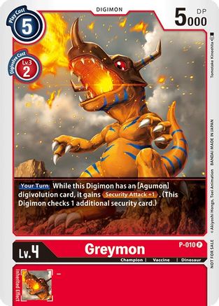 Greymon - P-010 (P-010) - Digimon Promotion Cards Foil