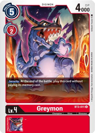 Greymon - BT3-011 (BT3-011) - Release Special Booster 1.5
