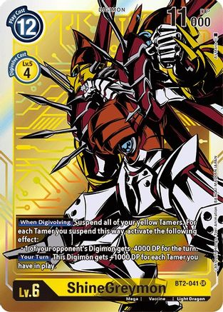 ShineGreymon (Alternate Art) (BT2-041) - Release Special Booster 1.5 Foil