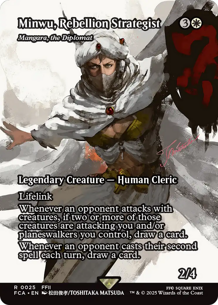 Mangara, the Diplomat (FCA-025) - FINAL FANTASY: Through the Ages / Minwu, Rebellion Strategist (Borderless) Foil
