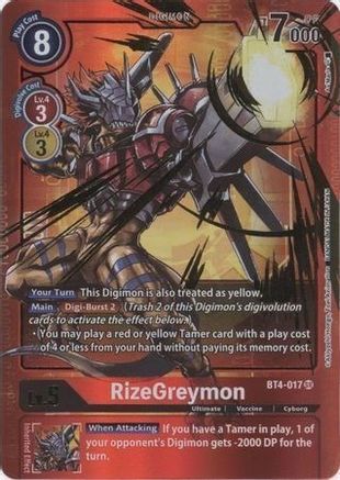 RizeGreymon (Alternate Art) (BT4-017) - Great Legend Foil